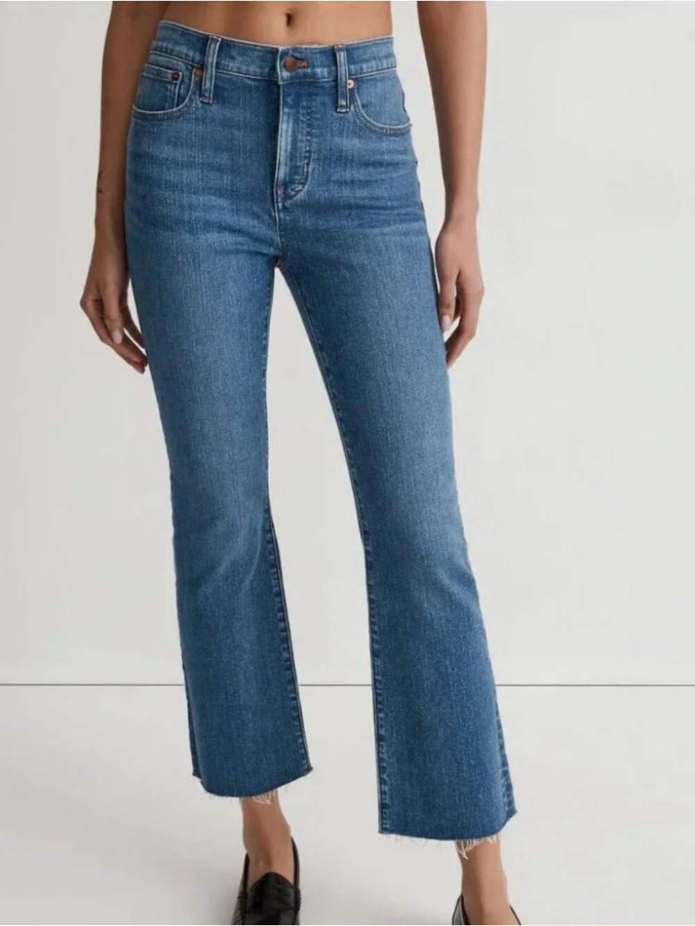 Madewell Mid-Rise Cropped Straight Jeans in Blue - Women